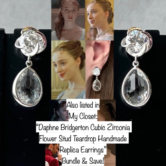 Nosferatu Ellen’s Pendulum Earrings Handmade Replicas Flower Hoops + Crystals - Picture 14 of 14